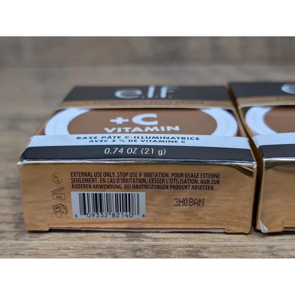 e.l.f C-Bright Putty Primer Vitamin C Sheer x2 Eye Brightener Medium Tan Lot 3‎